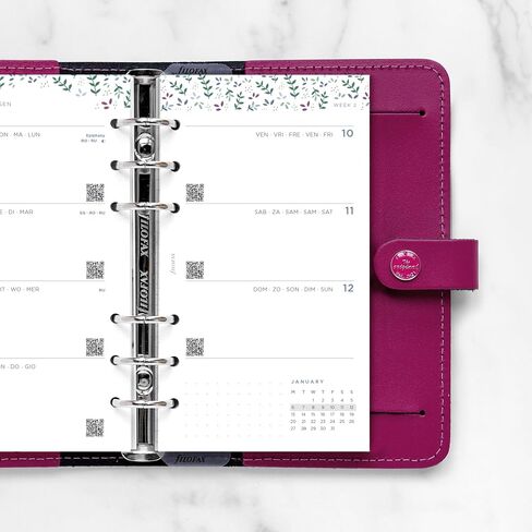 Filofax Calendar Diary Refill, Personal/Compact Size, Week-to-View, Garden Minimal Diary Pack, Multilingual: Five Languages, 2024 (C68492-24) in Saudi Arabia