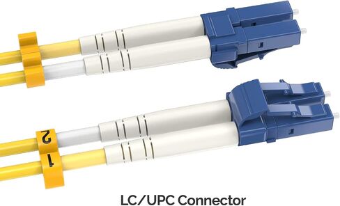 CableLeader 7m OS2 LC to LC UPC Duplex Corning Fiber Optic Cable 10GB SingleMode 9/125 OFNR Rated, LC-LC Network Cable, Fiber Patch Cable, Yellow in Saudi Arabia
