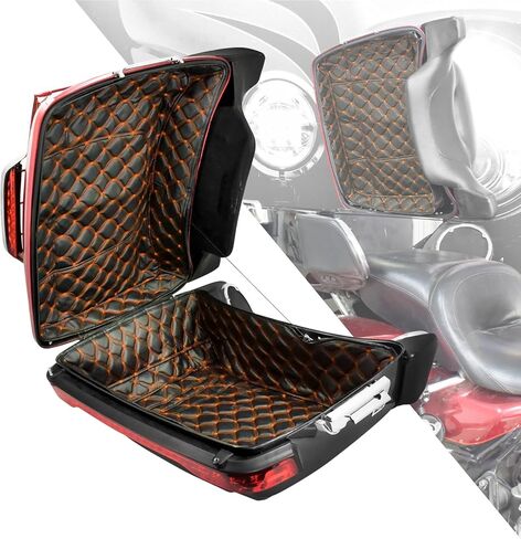 بطانات HDBUBALUS King Tour Pack Lines، خيط أبيض، حشوات Touring Pak مناسبة لـ Harley Touring Electra Road King Street Glide Ultra Limited 2014-2022 (نمط الأزهار) in Kuwait