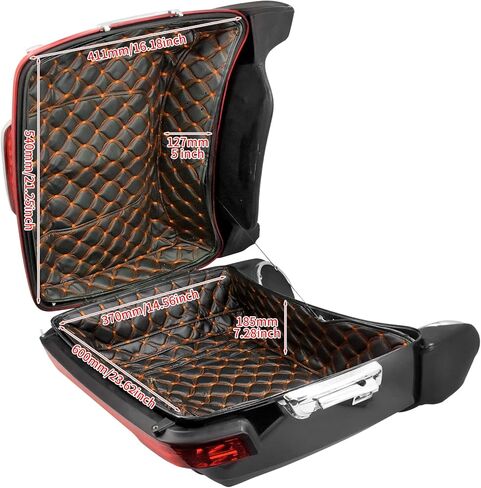 بطانات HDBUBALUS King Tour Pack Lines، خيط أبيض، حشوات Touring Pak مناسبة لـ Harley Touring Electra Road King Street Glide Ultra Limited 2014-2022 (نمط الأزهار) in Kuwait