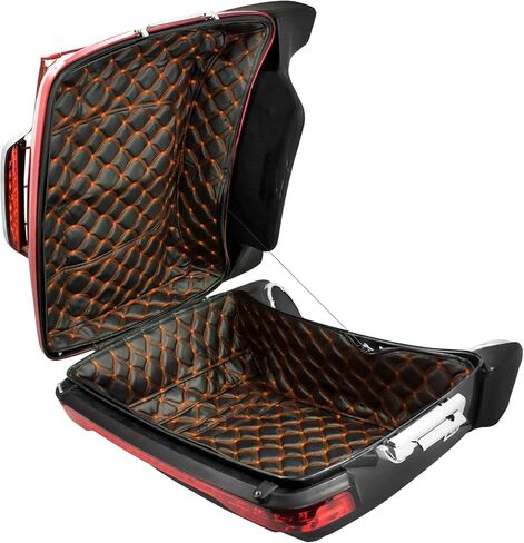 بطانات HDBUBALUS King Tour Pack Lines، خيط أبيض، حشوات Touring Pak مناسبة لـ Harley Touring Electra Road King Street Glide Ultra Limited 2014-2022 (نمط الأزهار) in Kuwait