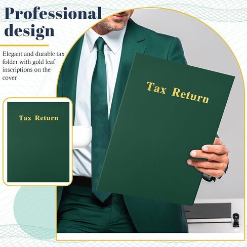 40 Pcs Blue Tax Return Folders 12 x 9 Inches 2 Pocket Folders Bulk Gold Foil Stamped Heavyweight Folder, Holds 8 x 11 Inches Letter Size Paper in Saudi Arabia