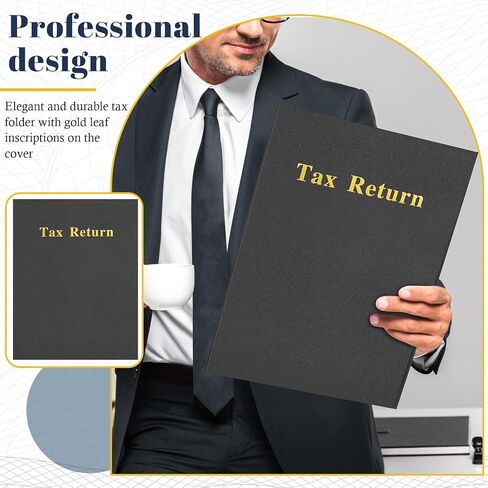 40 Pcs Blue Tax Return Folders 12 x 9 Inches 2 Pocket Folders Bulk Gold Foil Stamped Heavyweight Folder, Holds 8 x 11 Inches Letter Size Paper in Saudi Arabia