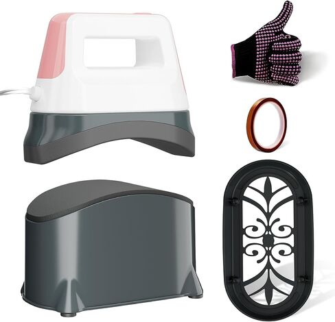 Hat Press,Portable Hat Heat Press with 6.3"x3.3" Ceramic-Coated Curved Heat Plate,Safety Base&Auto-Off Feature,3 Heating Levels Hat Press Machine for Sublimation,HTV,DTF&Infusible Ink Projects, Blue in Kuwait