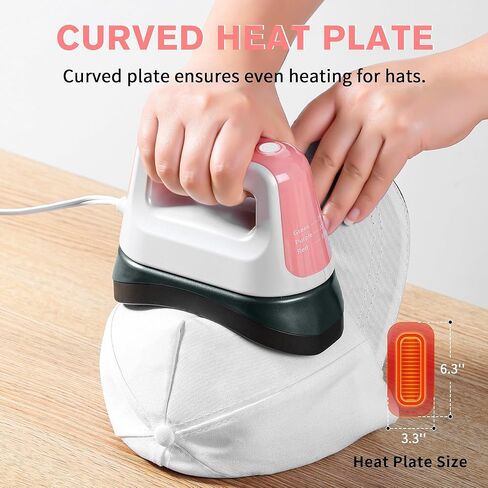 Hat Press,Portable Hat Heat Press with 6.3"x3.3" Ceramic-Coated Curved Heat Plate,Safety Base&Auto-Off Feature,3 Heating Levels Hat Press Machine for Sublimation,HTV,DTF&Infusible Ink Projects, Blue in Kuwait