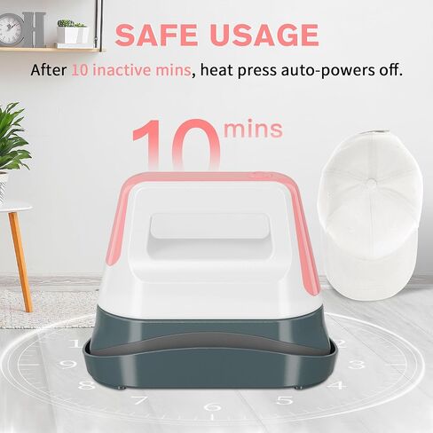 Hat Press,Portable Hat Heat Press with 6.3"x3.3" Ceramic-Coated Curved Heat Plate,Safety Base&Auto-Off Feature,3 Heating Levels Hat Press Machine for Sublimation,HTV,DTF&Infusible Ink Projects, Blue in Kuwait