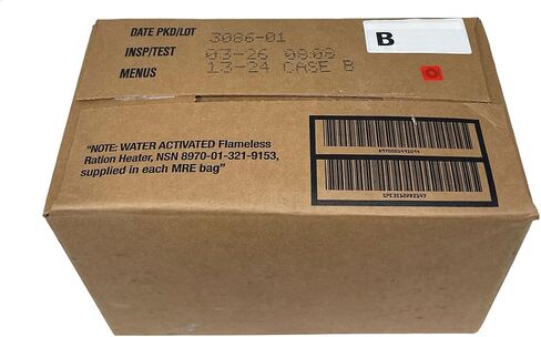 Ammo Can Man MRE (Meals-Ready-To-Eat) Case - Genuine Military Surplus MRE Case | 2026 Inspection Date (A and B Case Combo - Menus 1-24) in Saudi Arabia