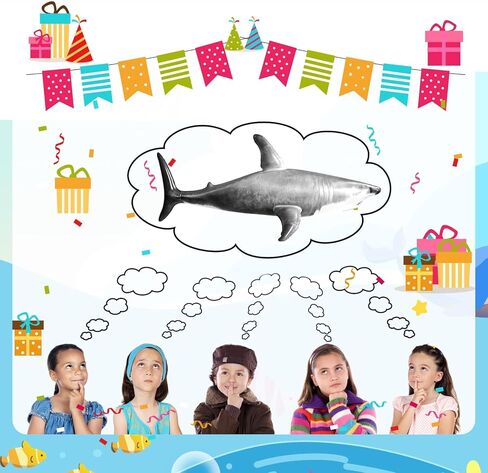 سمكة قرش زرقاء كبيرة قابلة للنفخ 79 انش لحمام السباحة، ديكور الحفلات، لوازم الهدايا، هدايا عيد الميلاد للاطفال والكبار in Kuwait