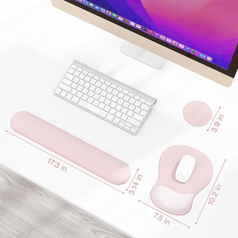 Ospelelf Keyboard Wrist Rest Ergonomic Mouse Pad with Wrist Rest Set, Gel Wrist Supoort for Computer Keyboard with Memory Foam Comfort for Pain Relief and Easy Typing Office Game Yellow Floral in Saudi Arabia