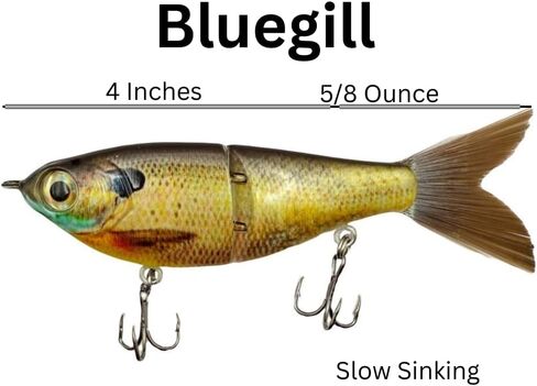 PBFish MINI Glide Bait Slow Sinking Wide S Motion Smooth Glide Strong Hooks 4 Inches Bass Musky Pike in Kuwait