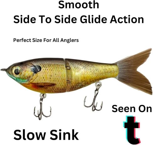 PBFish MINI Glide Bait Slow Sinking Wide S Motion Smooth Glide Strong Hooks 4 Inches Bass Musky Pike in Kuwait