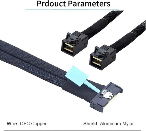PCIe Gen5 McIo 8x 8i to S-As HD SFF-8643 Cable Cable to Female Adapter Cable for Server (50cm) in Kuwait
