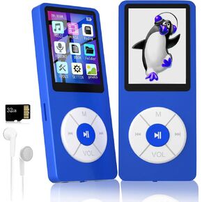 MP3 Player with 32GB TF Card,Built-in HD Speaker,Portable HiFi Music Player with Video/Voice Recorder/FM Radio/Photo Viewer/E-Book Player for Kids