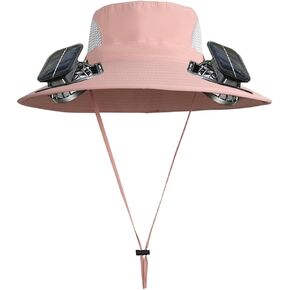 Wide Brim Sun Hats with Fans for Women Men Summer Fishing,Cooling Fishing Hat with Fans for Hiking Camping Hunting UPF 50+