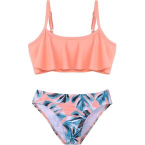 Arshiner Girls Swimsuit Two Pieces Bikini Set Ruffle Bathing Suits Flounced Tankini Swimwear 7-8 Years in Saudi Arabia