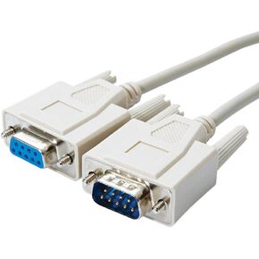 AYA 50ft (50 قدمًا) DB9 Serial RS-232 ذكر إلى كابل تمديد مستقيم الإناث