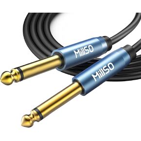 MillSO 1/4 Instrument Cable TS Electric Guitar Cable Straight-Straight 6.35mm Electric Guitar Cord for Bass AMP, Speaker, Patch, Pedal, Keyboard, Mixer, Amplifier - 4 Feet in Kuwait
