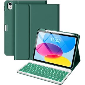 LEOMARON for iPad (A16) 11th/10th Generation Case with Keyboard, 7-Color Backlit, Detachable Keyboard Case for iPad A16 11 inch 2025 & 10th Gen 10.9 inch 2022, Folio Cover with Pencil Holder, Pink