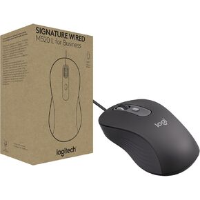 Logitech Signature Wired M520 L for Business, Optical Wired Mouse, USB-C Plug-and-Play, Windows/Mac/Chrome/PC/laptops - Graphite