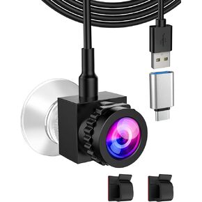Eye Contact 1080P Webcam with Microphone for PC and Laptop, Adjustable Focus Center Cam USB C/A Camera, Middle Screen Webcam for Online Conferencing, Zoom/Skype Meetings, Live Streaming, Windows/macOS