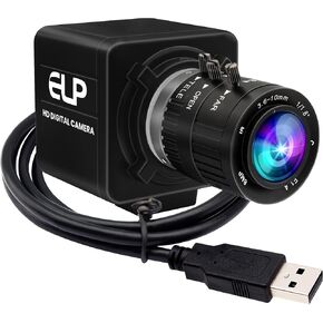 ELP 12mp USB Camera Manual Zoom Webcam for Computer 1080P 120fps Variable Focus Lightburn Camera High Speed 3.6-10mm 3X Zoom USB2.0 PC Cam Varifocal USB Security Webcamera for Video Conference