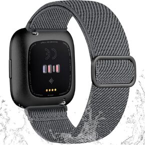 Odbeai Stretchy Bands Compatible with Fitbit Versa 2 / Versa/Lite/SE Bands for Women Men, Water-Resistant Adjustable Elastic Nylon Solo Loop Soft Sport Replacement Wristbands Strap in Kuwait