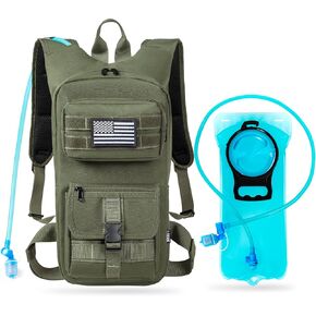 Hydration Backpack, Tactical Molle Water with 2L TPU Water Bladder, for Men Women Lightweight Water Backpack, Hydration Pack for Hiking, Biking, Climbing and Hunting