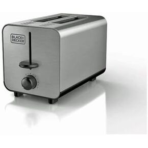 BLACK+DECKER 2-Slice Stainless Steel Toaster with 7 Toast Shades, Extra-Wide Self-Centering Slots