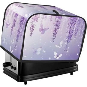 Toaster Cover 2 Slice Butterfly Blue Flower Boho Kitchen Small Appliance Covers with Pockets Dust and Fingerprint Protection
