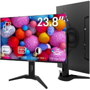 23.8 بوصة شاشة الكمبيوتر 1920x1080 شاشة الكمبيوتر العمودي مع منافذ HDMI VGA AV BNC USB ، وقصة متعددة الوظائف ، VESA ، عرض مكبرات صوت غير قابلة للإطار لمكتب Office Home