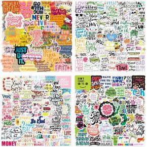 200PCS Holographic Inspirational Stickers, Positive Affirmation Sticker for Adults Kids Teachers Students, Glitter Motivational Stickers for Journals, Scrapbook, Water Bottle, Laptop