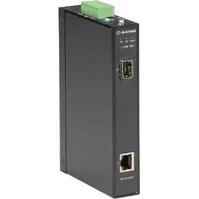 Black Box LGC280 Series Gigabit Industrial Media Converter SFP - 1 x Network (RJ-45) - Gigabit Ethernet - 10/100/1000Base-T, 1000Base-X - 1 x Expansion Slots - SFP (mini-GBIC) - 1 x SFP Slots - Rail-m