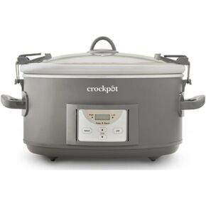 Crock-Pot Programmable 7-Quart Cook and Carry Locking Lid Slow Cooker Grey