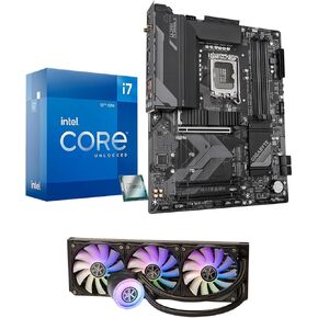 Micro Center 3 in 1 Bundle: Intel i7-12700K Desktop CPU Processor + GIGABYTE Z790 S WiFi DDR4 Motherboard + KINGCOOL Aqua Freeze 360mm CPU Water Cooling System (Black)