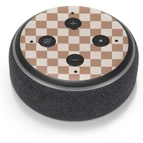 Skinit Decal Audio Skin Compatible with Amazon Echo Dot 3 - Officially Licensed Neutral Checkered Design