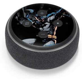Skinit Decal Audio Skin Compatible with Amazon Echo Dot 3 - Officially Licensed DC Comics Batman Throwing Batarang Jim Lee Art Design