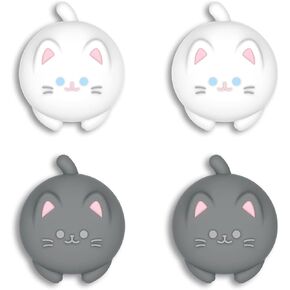 PlayVital Thumb Grips for Nintendo Switch 2 | Kawaii Silicone Joystick Caps (4-Pack) - Cute Accessories Animal Design Thumbstick Covers for Joycon 2 - Cutie Kitty