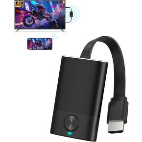 4K Wireless Display Adapter, 2.4G & 5G HDMI Wireless Dongle, Screen Mirroring Adapter for iOS Android Windows MacOS Phone Tablet Laptop to HDTV Monitor Projector, Support Airplay DLNA Miracast