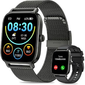 Smart Watch for Men Women Fitness: Bluetooth Make Answer Call Digital Mens watches Waterproof Running Pedometer Smartwatch for Android ios Phones Sleep SpO2 Heart Rate Monitor Step Activity Trackers