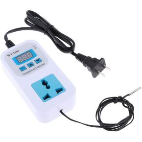WT-1001 Smart 110V Digital Temperature Controller Thermostat Switch US, 12x6cm, White+Blue