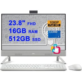 DELL Inspiron 24 5430 All-in-One Desktop 23.8" FHD Anti-Glare Touchscreen Intel 10-core Core 7 150U (Beats i7-1355U) 16GB RAM 512GB SSD USB-C Pop-up FHD Camera Win11
