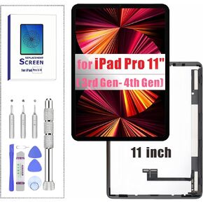 ZTR for iPad Pro 11 3rd Gen (2021) 4th Gen (2022) LCD Screen Replacement Assembly A2377 A2459 A2301 A2460/ A2435 A2759 A2761 A2762 LCD Display Touch Digitizer Premium Repair Kit with Tools