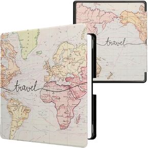 kwmobile Case Compatible with Amazon Kindle Scribe (2024) Case - eReader Cover - Travel Black/Multicolor