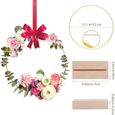 15 قطعة من إكليل الزهور المعدني مقاس 30.48 سم لتزيين الطاولة مع 15 قطعة من حاملي بطاقات المكان، وحلقات دائرية ذهبية لتزيين الزفاف بنفسك، والحرف اليدوية المعلقة على الحائط، وصائدي الأحلام in Kuwait