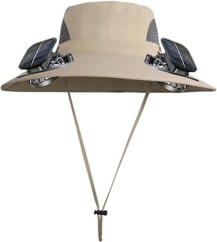 Wide Brim Sun Hats with Fans for Women Men Summer Fishing,Cooling Fishing Hat with Fans for Hiking Camping Hunting UPF 50+ in Saudi Arabia