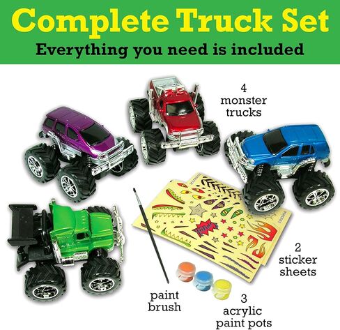 متجر الإبداع للأطفال Monster Truck Custom Shop - خصص 4 شاحنات ضخمة، صغيرة in Kuwait