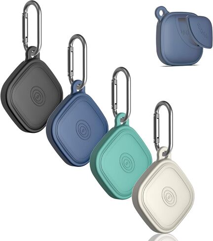 (4-Pack) Silicome Case for Tile Mate 2024, Waterproof Tile Mate Holder Full Body Protective Cover Compatible with Life360 Mate Tile Tracker with Keychain (Black/Off White/Blue/Green) in Saudi Arabia
