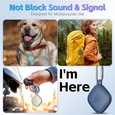 (4-Pack) Silicome Case for Tile Mate 2024, Waterproof Tile Mate Holder Full Body Protective Cover Compatible with Life360 Mate Tile Tracker with Keychain (Black/Off White/Blue/Green) in Saudi Arabia
