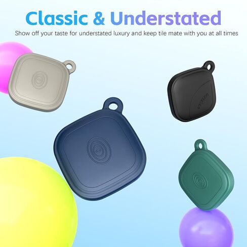 (4-Pack) Silicome Case for Tile Mate 2024, Waterproof Tile Mate Holder Full Body Protective Cover Compatible with Life360 Mate Tile Tracker with Keychain (Black/Off White/Blue/Green) in Saudi Arabia