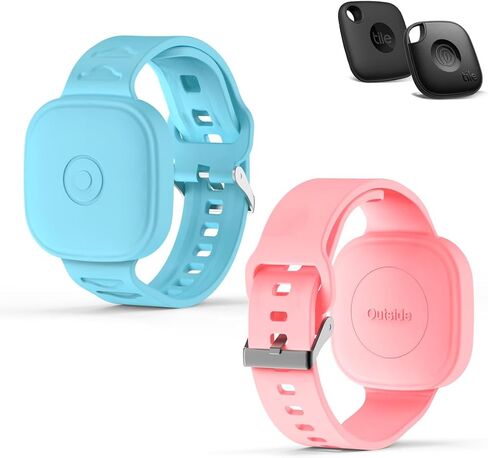 (2Pack) سوار السيليكون لزميل البلاط (2022/2024) ، حالة وقائية مقاومة للماء لحياة Tile Life360 Mate Tracker Hidden Tile Mate حامل للطفل/المراهق/كبار السن (الوردي + السماء الأزرق) in Kuwait